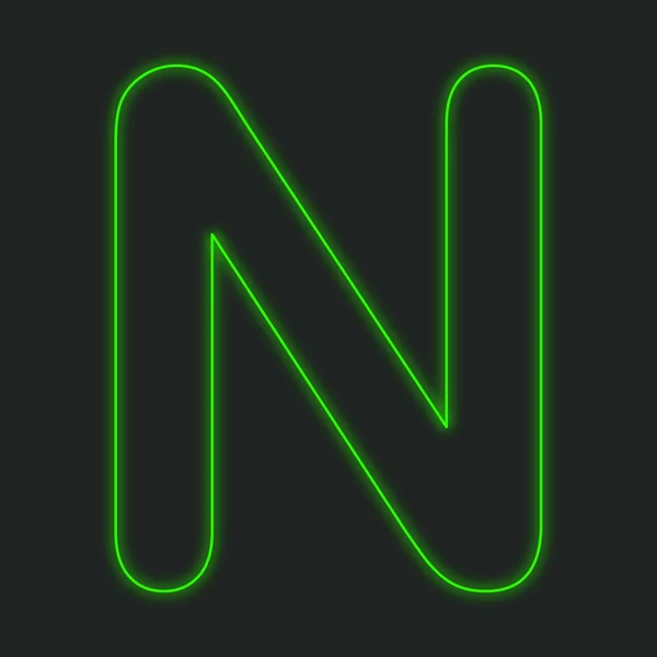 Neon ikon elszigetelt fekete alapon - N — Stock Fotó