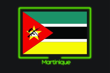 Mozambik bir Neon taslak ile bayrak illüstrasyon