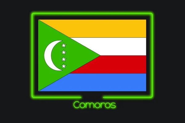 Фантастика Неоновым Очертанием Коморских Островов — стоковое фото