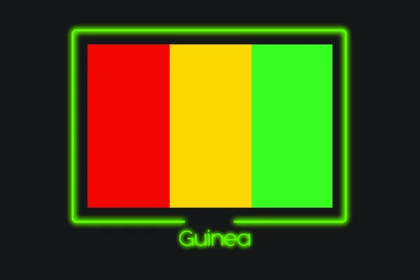 Иллюстрация Флага Неоновым Контуром Гвинеи — стоковое фото