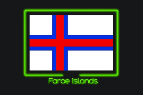 Ilustrație Steagului Schiță Neon Insulelor Feroe — Fotografie, imagine de stoc