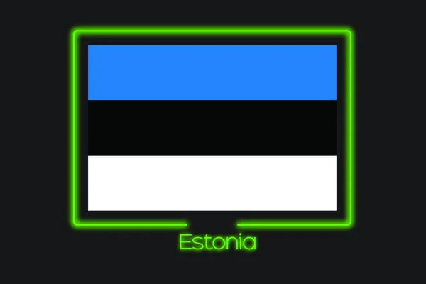 Иллюстрация Флага Неоновым Контуром Эстонии — стоковое фото