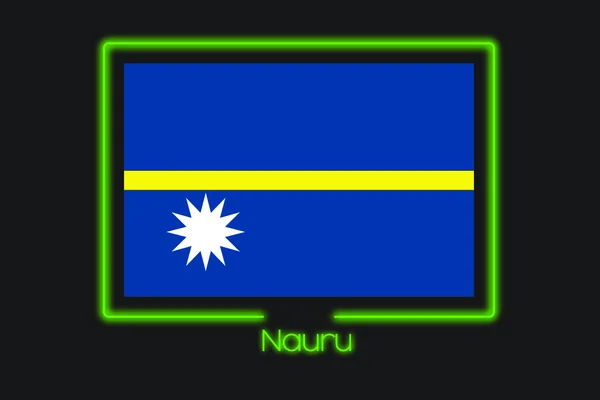 Иллюстрация Флага Неоновым Контуром Науру — стоковое фото