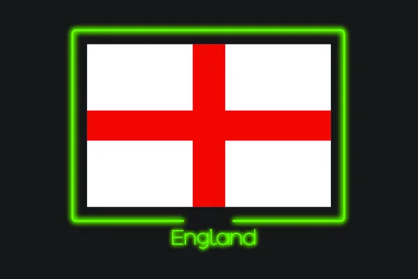 Flagga Illustration Med Neon Kontur England — Stockfoto