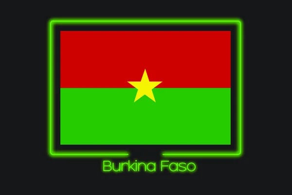 Flag Illustration Neon Outline Burkina Faso — Stock Photo, Image