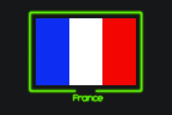 Flag Illustration Neon Outline France — Stock Photo, Image