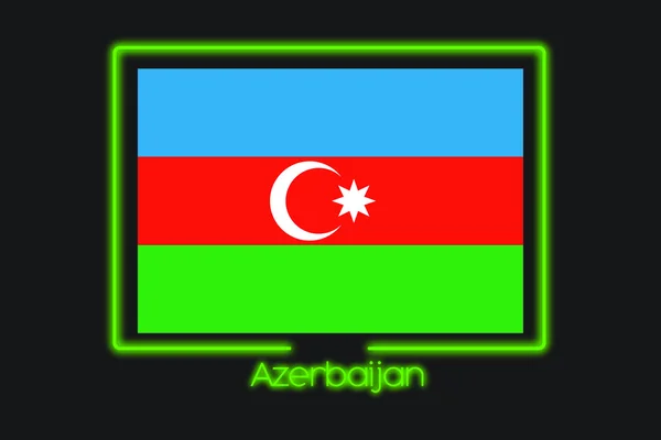 Azerbaycan Bir Neon Anahatla Bayrak Illüstrasyon — Stok fotoğraf