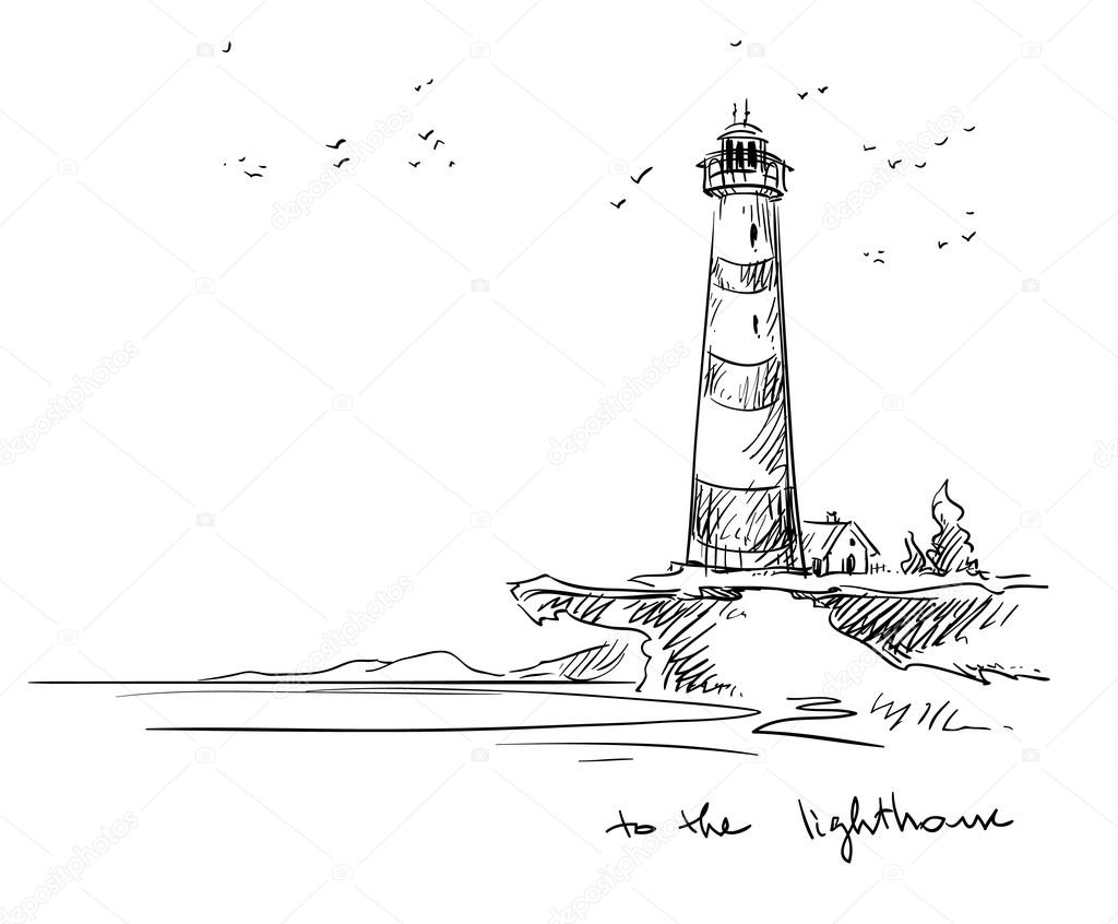 lighthouse. Vector sketch. 
