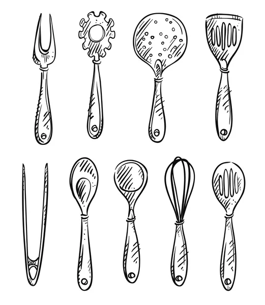 Set di utensili da cucina — Vettoriale Stock