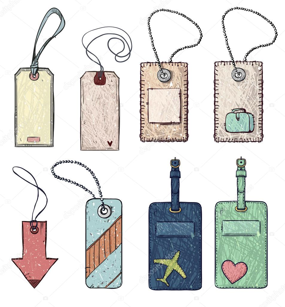 Set of various tags. vector illustration