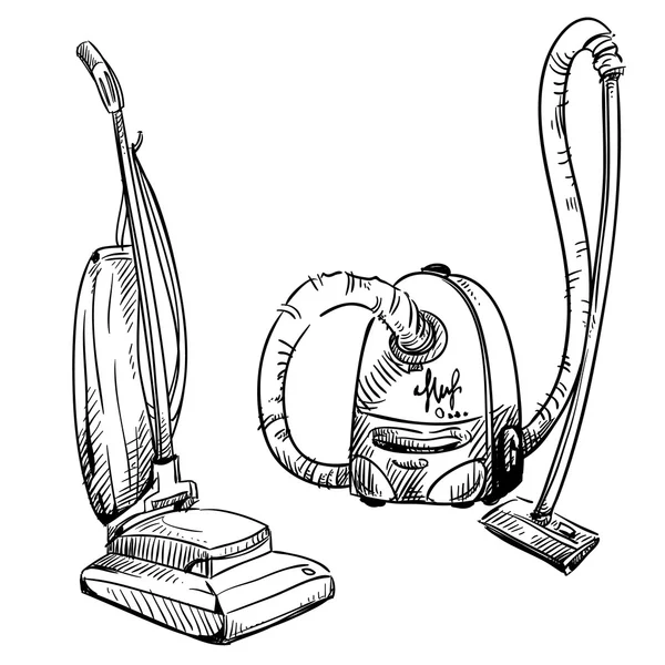 Hoovers. Aspiradoras. equipos de limpieza . — Archivo Imágenes Vectoriales