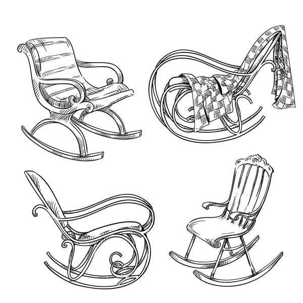 Rocking chairs — Stock Illustration Rocking chairs Stock Illustration
