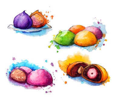 Mochi. Çöl. Suluboya. El boyalı.