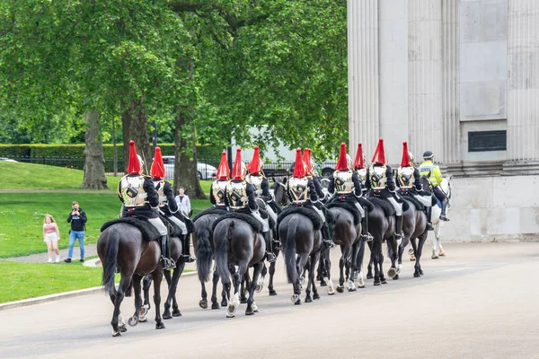 The Blues and Royals, Royal Horse Guards and 1st Dragoons, es un regimiento de caballería del Ejército Británico, parte de la Caballería de la Casa. — Foto de Stock