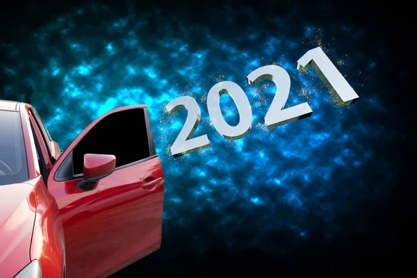 꼬리의 2021 점이며 고객을 색이다 자동차 이미지 2021 — 스톡 사진