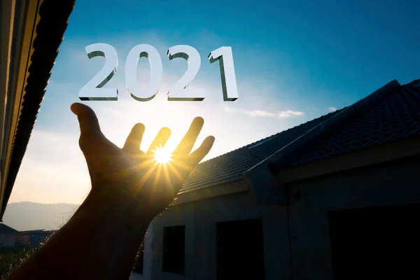 사람들 숫자를 사람들 2021 Metaphor New Year 2021 Festival Open — 스톡 사진