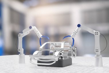 Otomobil, otomobil, otomotiv otomobil kontrolü, garaj endüstrisinde tamir için robot siber gelecekteki insansı robotlar. Bu yüzden teftiş için, müfettiş sigorta tamircisi robot robot teknolojisini teknolojiye işaret ediyor.