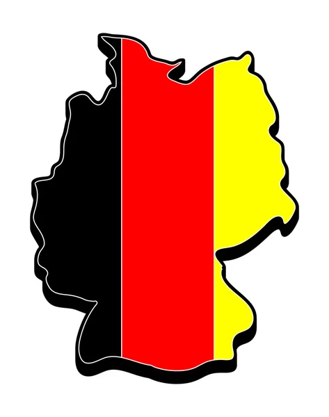 Alemania mapa vector símbolo icono de diseño. bandera alemana colores ilustración aislada sobre fondo blanco . — Vector de stock