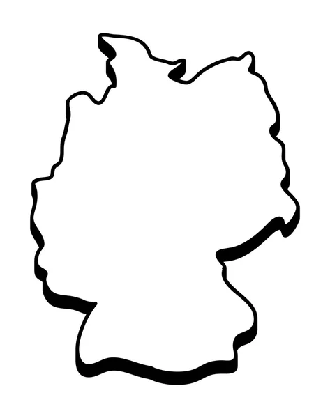 Tyskland karta vektor symbol ikon design. Silhouette illustration isolerade på vit bakgrund. — Stock vektor