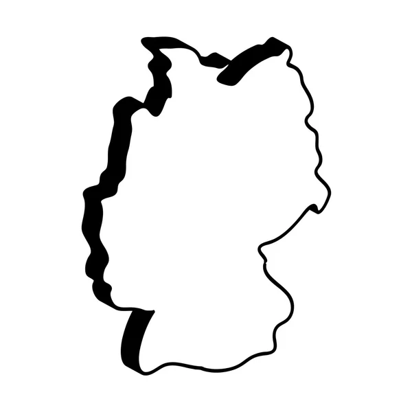 ドイツ地図ベクトル シンボル アイコン デザイン。白い背景で隔離のシルエット イラスト. — ストックベクタ