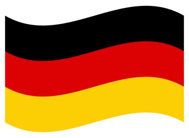Almanya bayrağı simgesi simgesi tasarım vektör. Alman bayrağı illüstrasyon izole beyaz arka plan üzerinde renkli.