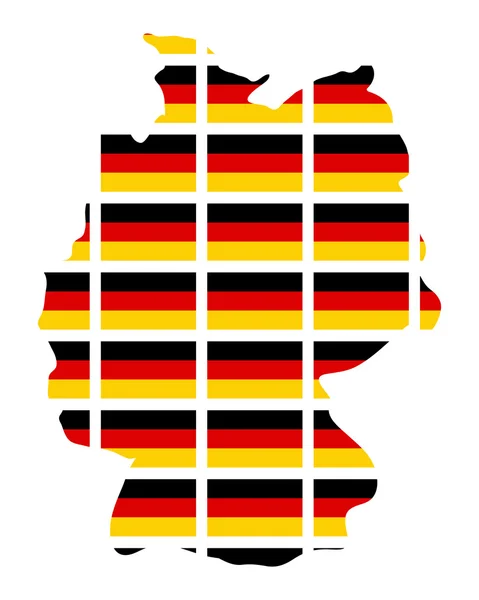 Deutschland Karte Flagge Vektor Symbol Symbol Design. Deutsche Flagge farbige Abbildung isoliert auf weißem Hintergrund. — Stockvektor