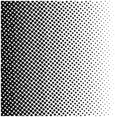 Yarı ton kare vektör logo, sembol, simge, tasarım. Soyut illüstrasyon izole beyaz arka plan üzerinde noktalı.