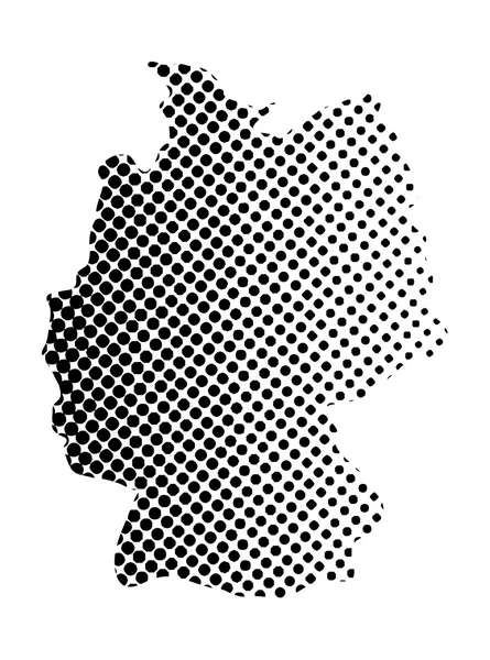 Alemania mapa de medio tono vector símbolo icono de diseño. ilustración aislada sobre fondo blanco. — Archivo Imágenes Vectoriales