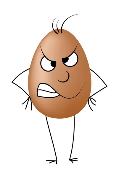 Angry Easter egg vector symbol, icon design. Illustration printanière isolée sur fond blanc . — Image vectorielle