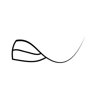 Çizgi film kızgın ağız ifadesi. Beyaz arka plan üzerinde izole siluet vektör çizim