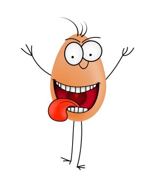 Dil vektör sembolü ile Crazy Paskalya yumurtası , simge tasarımı. Beyaz arka planda izole edilmiş bahar illüstrasyonu.