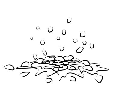 Pile of smashed  ground, heap of soil - vector silhouette illustration isolated on white background.