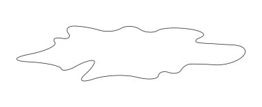 Su birikintisi siluet, siyah bir madde sızıntısı. leke, plash, bırakın. Beyaz arka plan üzerinde izole vektör çizim