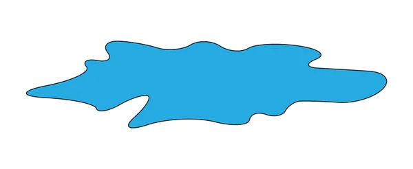 Pozzanghera di acqua rovesciata clipart. Macchia blu, plash, drop. Illustrazione vettoriale isolata sullo sfondo bianco — Vettoriale Stock