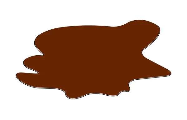 Puddle of chocolate, mud spill clipart. 