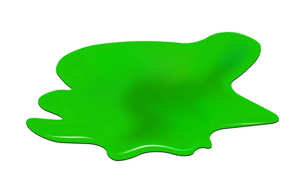 Mancha de derrame de sustancias tóxicas. Mancha química verde, plash, gota. Ilustración vectorial aislada sobre fondo blanco — Vector de stock