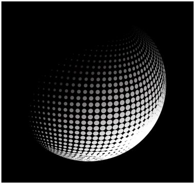 noktalı resim Küre, Küre vektör logo simge, simge, tasarım. arka plan üzerinde izole noktalı illüstrasyon soyut.