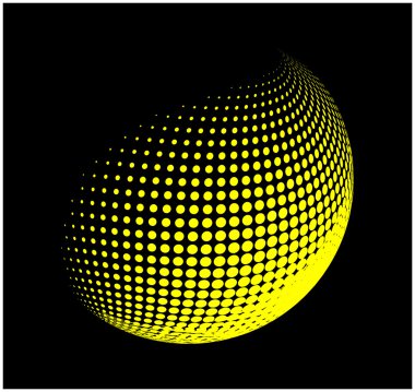 noktalı resim Küre, Küre vektör logo simge, simge, tasarım. arka plan üzerinde izole noktalı illüstrasyon soyut.