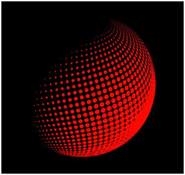 noktalı resim Küre, Küre vektör logo simge, simge, tasarım. arka plan üzerinde izole noktalı illüstrasyon soyut.