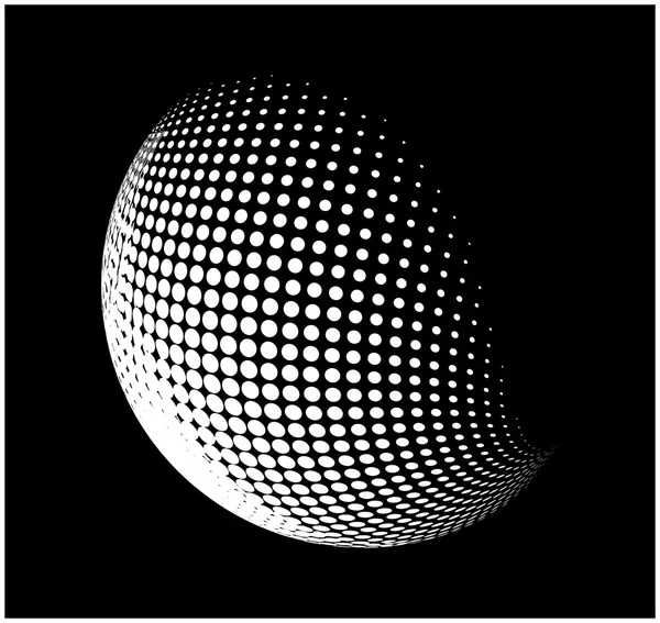 Halftone globe, sphere vector logo symbol, icon, design. abstract dotted globe illustration isolated on background. — Stock Vector