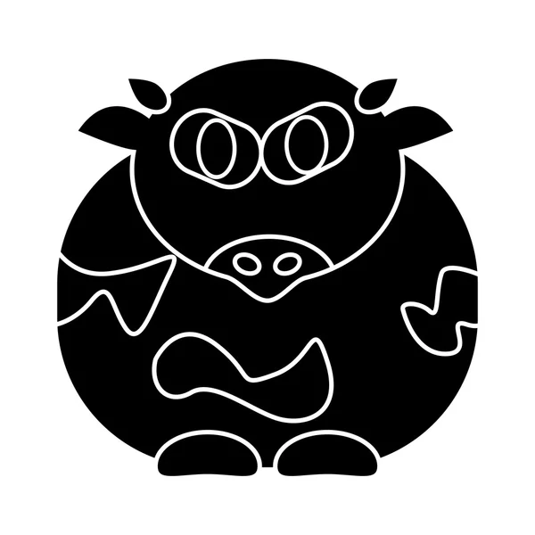 Дизайн иконки векторного символа коровы. милая иллюстрация животных изолированы на белом фоне — стоковый вектор