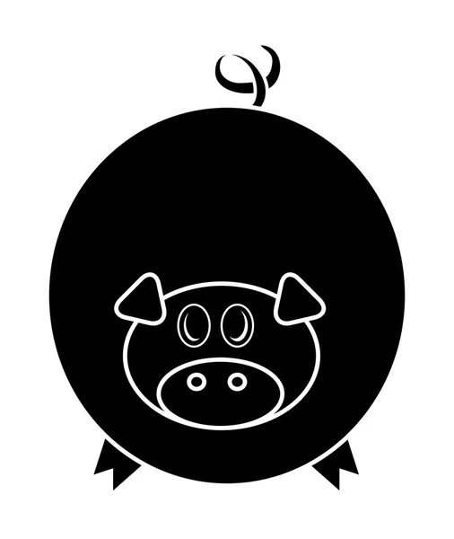 Desenho do ícone do símbolo do vetor do porco dos desenhos animados. Ilustração animal bonito isolado no fundo branco — Vetor de Stock