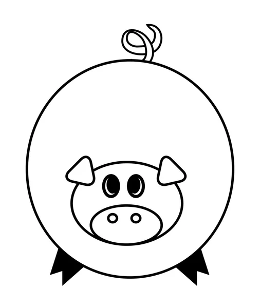 Cartoon pig vector symbol icon design. Cute animal illustration isolated on white background — Stock Vector