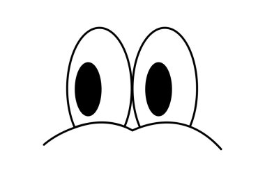 Gözleri beyaz arka plan üzerinde izole vektör çizim karikatür. Basit yüz öğesi.