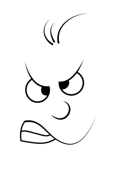 Kartun marah wajah vektor desain ikon simbol. ilustrasi diisolasi di latar belakang putih - Stok Vektor