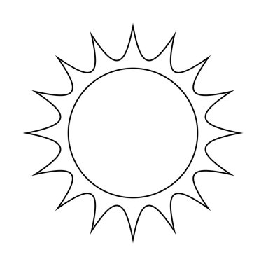 Güneş vektör simgesi tasarımı. Resim beyaz ba üzerinde izole