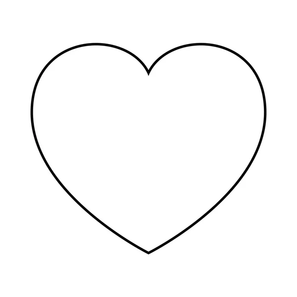 Hati manusia, siluet, garis besar desain cinta. Ilustrasi vektor diisolasi pada latar belakang putih - Stok Vektor