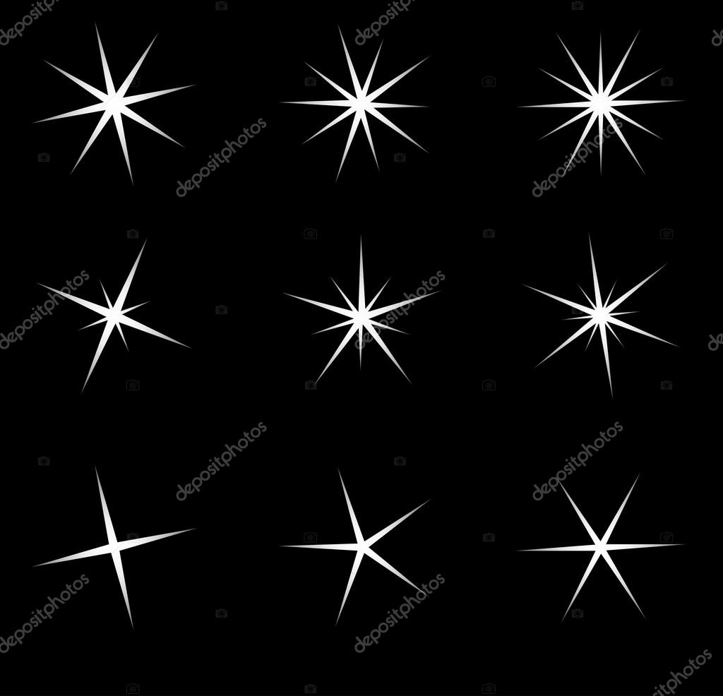 Transparent star vector symbol icon design. Beautiful illustration of glowing light effect stars bursts with sparkles on transparent backgroun