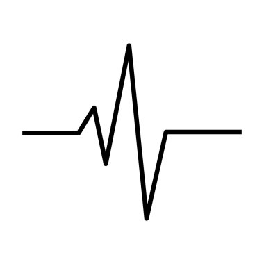 Kalp ritmi, EKG çizgi vektör simgesi simgesi tasarım. Güzel illüstrasyon izole beyaz arka plan üzerinde