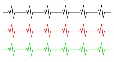Kalp ritmi, EKG çizgi vektör simgesi simgesi tasarım. Güzel illüstrasyon izole beyaz arka plan üzerinde